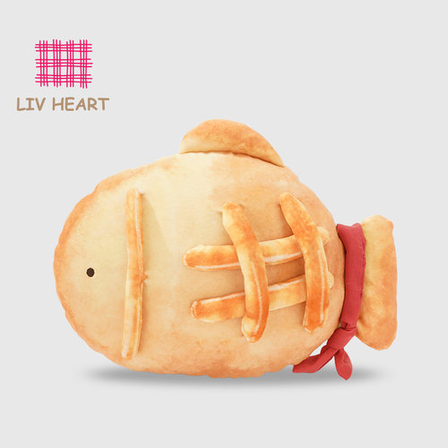 LIVHEART果子系列面包鱼玩偶可爱毛绒玩具公仔娃娃创意礼物女