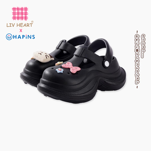 外穿厚底凉鞋 透气小猫大头拖鞋 女夏季 LIVHEART可爱洞洞鞋