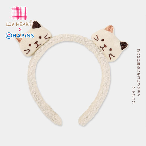 LIVHEARTxHAPiNS可爱小猫毛绒洗脸发箍ins甜美头箍发卡头饰女