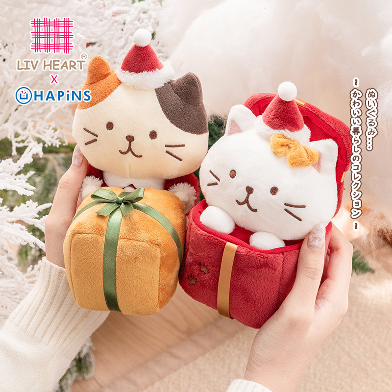 日本LIVHEART可爱圣诞猫咪毛绒