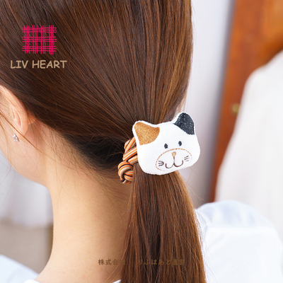 日本LIVHEART猫咪彩色发圈