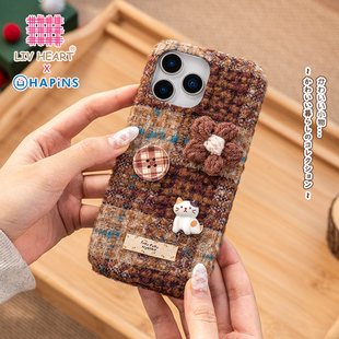 LIVHEART秋冬适用苹果17iphone毛绒promax保护套 小猫手机壳