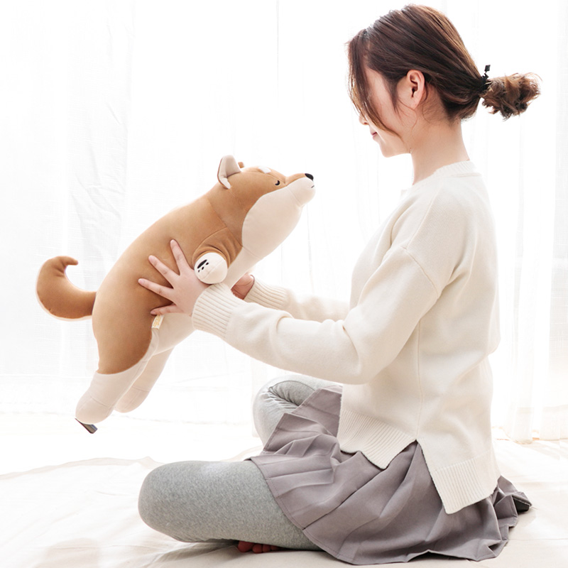 日本LIVHEART柴犬狗狗抱枕玩偶公仔毛绒玩具睡觉抱安抚娃娃礼物女