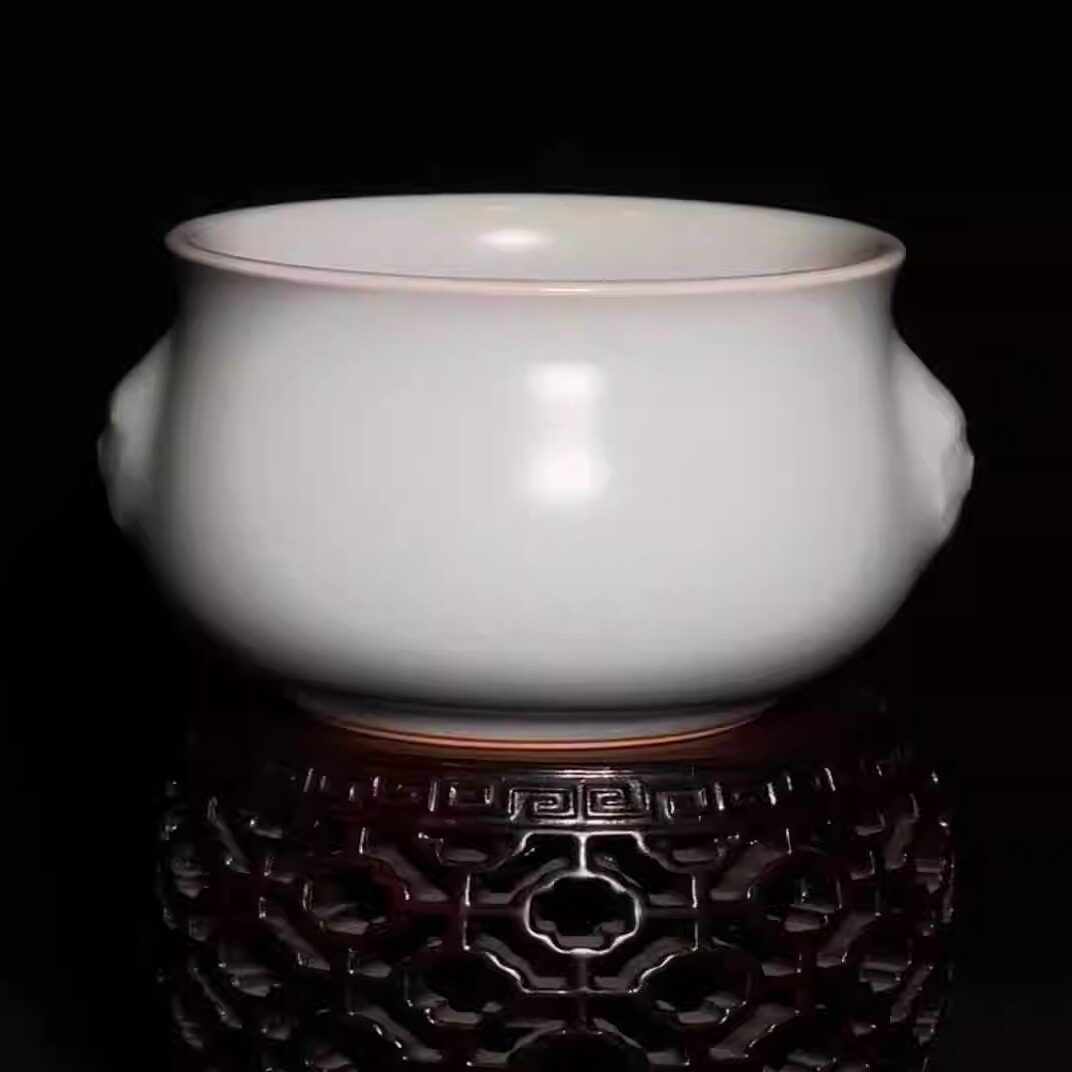 台湾晓芳窑 汝窑天青不开片祥狮香炉茶道瓷器收藏送礼摆件茶道