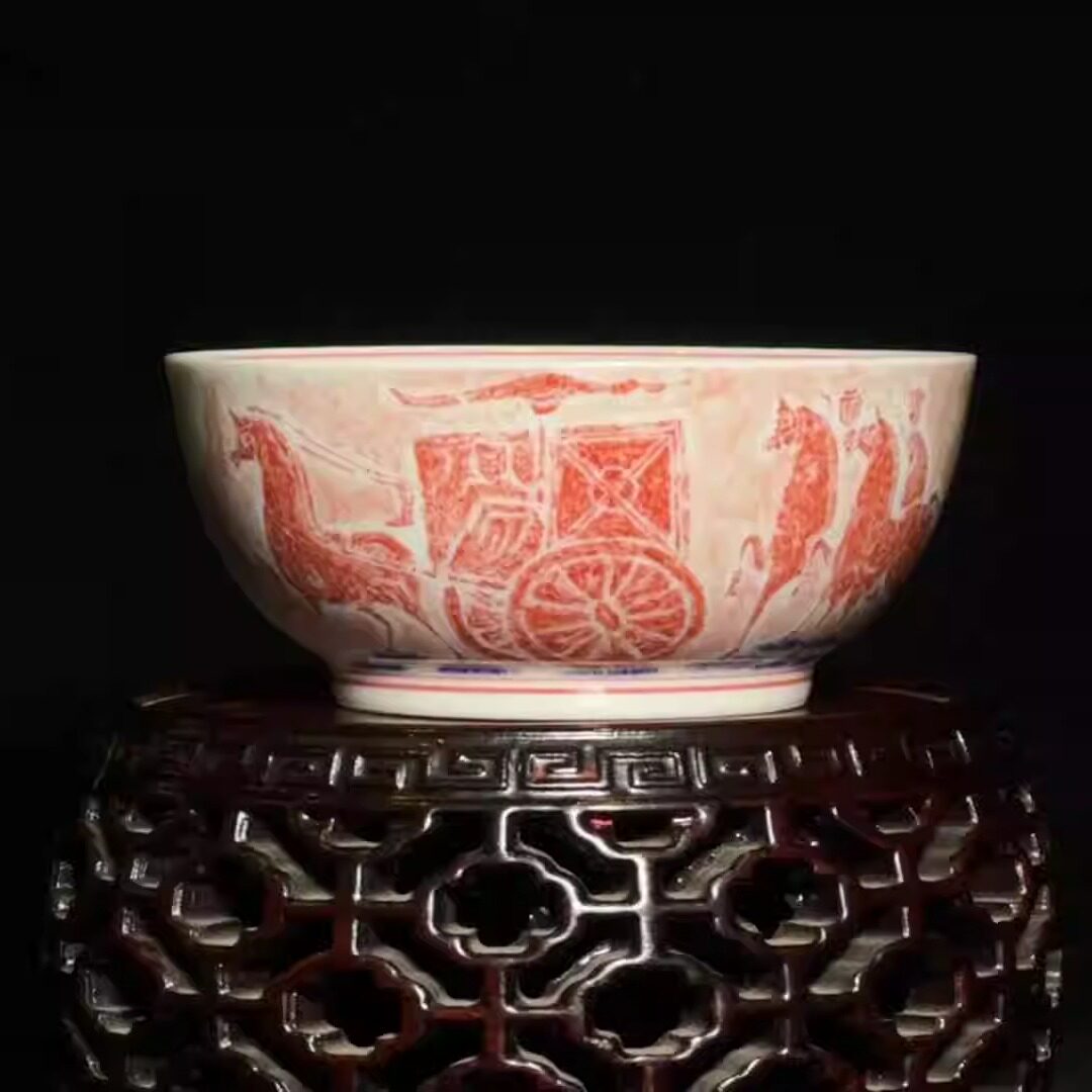 铭经草堂陈晋青花后汉书拓片缸杯主人杯收藏送礼功夫茶具品茗杯