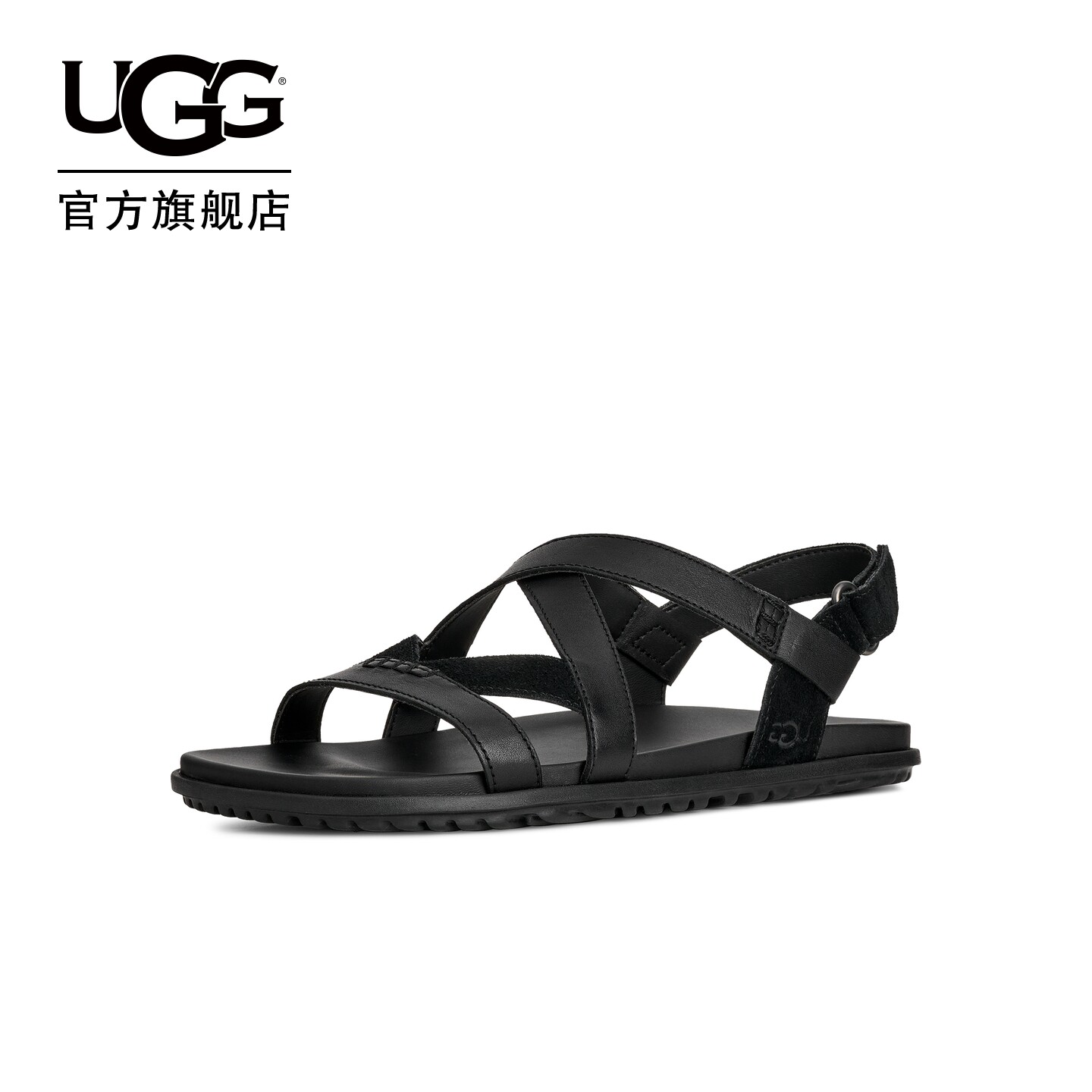 UGG夏季新款女士舒适时尚纯色平底露趾休闲人字绑带款凉鞋1178851