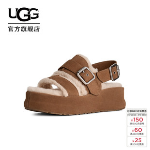 UGG秋季新款女士时尚舒适松糕纯色厚底包裹休闲毛毛凉鞋 1180314