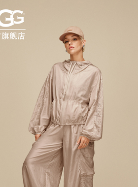 UGG夏季新款女士时尚舒适纯色拉链款轻薄连帽夹克外套 1175126A