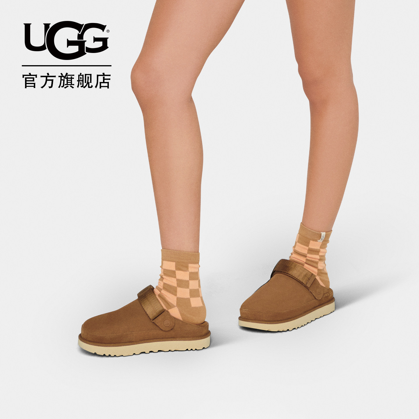 UGG秋季男女同款舒适休闲平底魔术贴一脚蹬单鞋包头凉鞋 1138252,女鞋,包头拖,淘宝优惠券,粉丝福利购,淘宝优惠卷