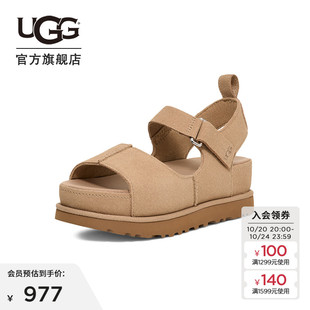 炫金系列厚底露趾魔术贴休闲凉鞋 女士舒适时尚 1167356 新款 UGG夏季