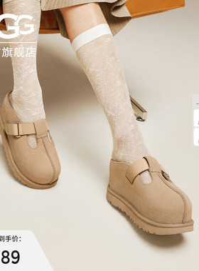 UGG春季女士时尚舒适炫金半拖鞋厚底增高休闲玛丽珍鞋 1167550