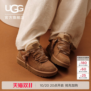 UGG秋季女士时尚舒适平底圆头双色系带时尚低帮休闲鞋 1144032