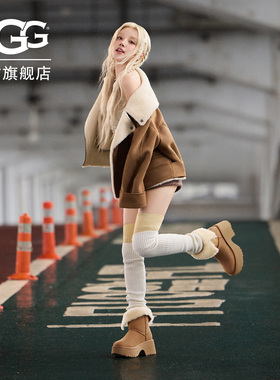 YUQI (宋雨琦)同款UGG秋冬新款女士时尚厚底可翻折雪地靴1171533