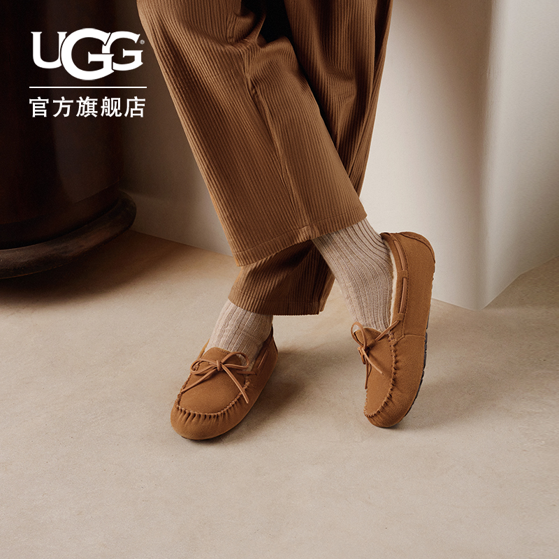 UGG秋季男士便鞋平底圆头纯色休闲低帮舒适浅口乐福鞋 1003390