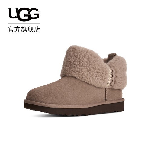 UGG舒适时尚平底穗带超短雪地靴
