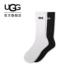 UGG春季 1172201 后跟袜套装 男士 舒适纯色简约中筒休闲带徽标2双装