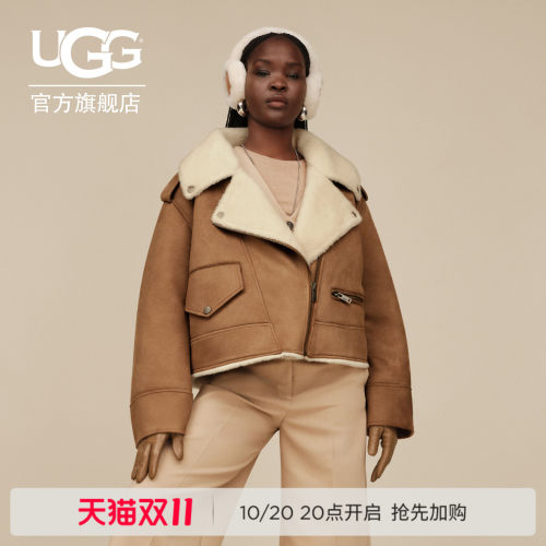 UGG舒适潮酷翻领机车夹克外套