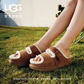 平底一脚蹬一字休闲拖鞋 舒适纯色搭扣款 1167611 女士时尚 UGG冬季