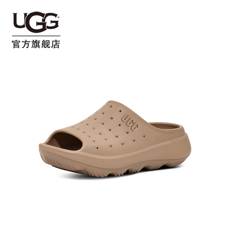 UGG夏季男士舒适休闲纯色露趾厚底洞洞鞋面时尚简约拖鞋 1137973