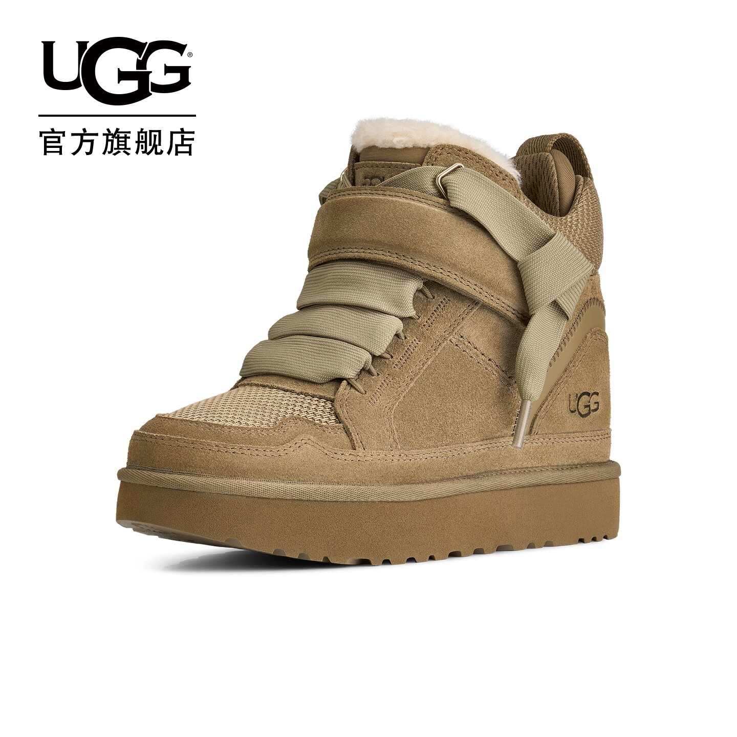 UGG舒适厚底增高高帮梅尔休闲鞋图片