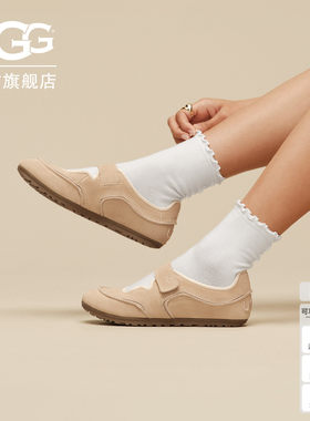 UGG时尚轻便圆头魔术贴玛丽珍鞋