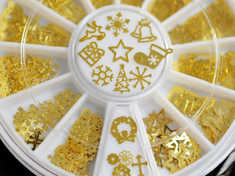 混装铆钉金属超薄镂空美甲饰品