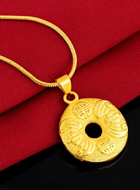 越南沙金吉祥如意平安扣吊坠黄铜
