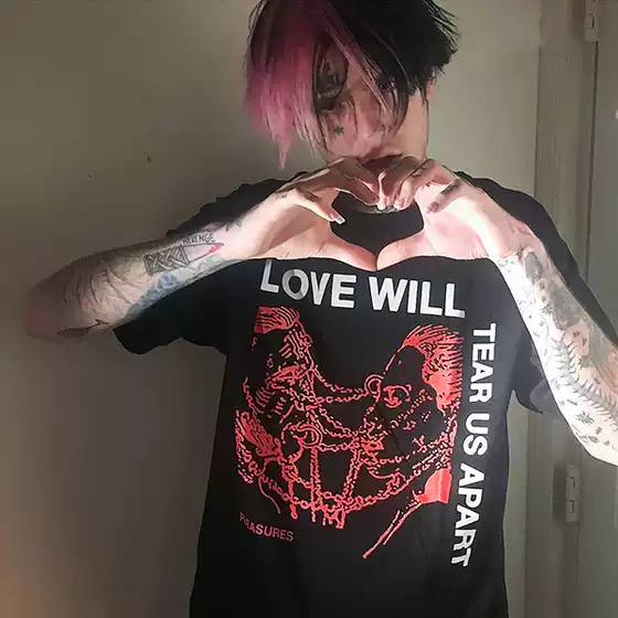Lil Peep Hip-Hop Trendy Short-Sleeve T-Shirt for Men, Summer European and American Street Fashion Brand, Loose Fit, Large Size, Pure Cotton Half-Sleeve Trendy