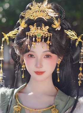 林间月原创【汀兰】明制凤冠霞帔发冠套装流苏发饰汉服配饰