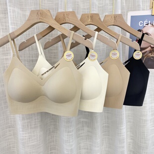 古妃3716粉底液内衣美背小胸中厚杯莫代尔文胸无痕裸感吊带抹胸女
