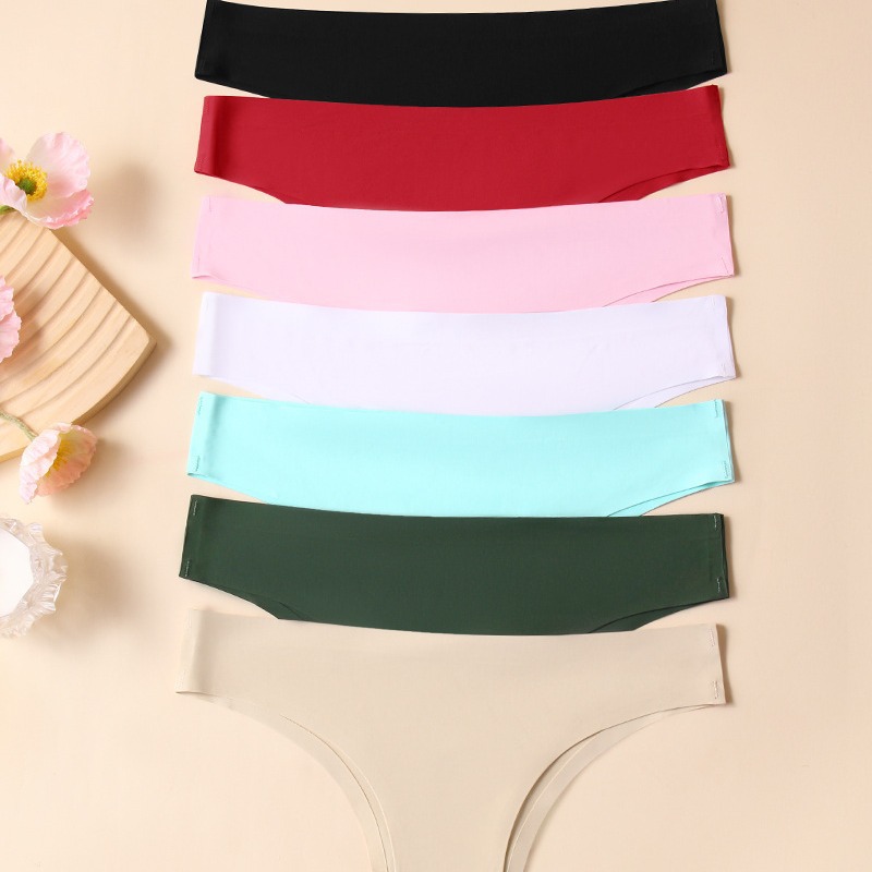 欧美temu亚马逊热卖无痕冰丝内裤纯棉裆运动速干透气三角裤女