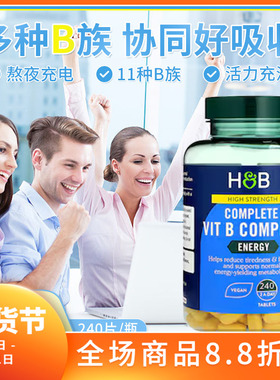 27年8月英国HB荷柏瑞高强度维生素B群含VB B12B6B12B族240片