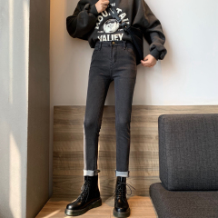 Real shot real price ා slim jeans women show thin elastic pencil pants high waist small leg pants versatile long pants