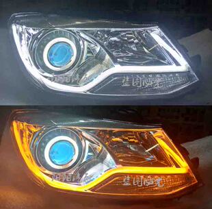 东风风光330大灯总成改装 透镜天使眼氙气灯风光天使眼led日行灯