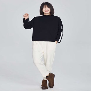 休闲大码 时尚 女减龄显瘦卫衣T恤上衣E8002 新款 翠色嘉人2026春季