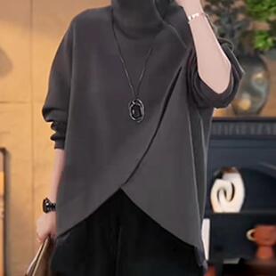 不规则卫衣女2026秋冬新款爆款时尚洋气设计感侧拉链今年流行上衣