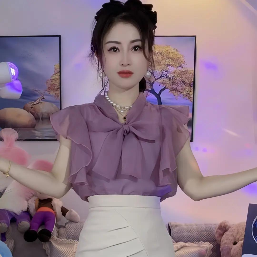 飞飞袖时尚荷叶边法式衬衫洋气设计感轻熟风女装小个子短袖无袖