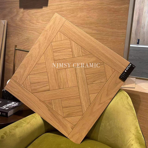 中古风南洋复古客厅拼花仿木纹瓷砖 复古凡尔赛鱼骨拼地板砖600