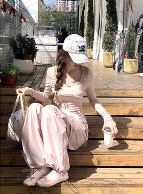 Le 19 RomanLand 张元英同款蕾丝长袖打底衫春甜美千金芭蕾风上衣