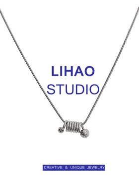 LIHAO无性别嘻哈中性螺旋项链男女INS潮小众简约冷淡风钛钢不掉色