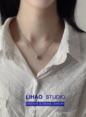 LIHAO简约韩版森系星星铃铛项链女INS潮流钛钢不掉色时尚个性百搭