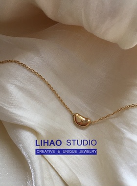 LIHAO设计感金色豆豆项链女INS小众时尚气质简约百搭夏季新款配饰