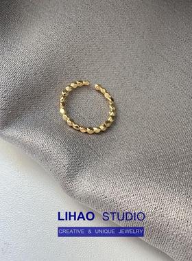 几两轻奢设计感食指18K金色小众