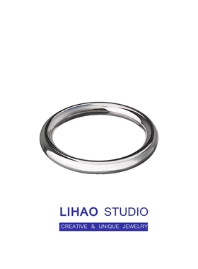LIHAO圆柱钛钢不掉色戒指男INS潮流嘻哈朋克hiphop暗黑系关节戒女