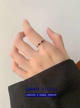 韩国小众高级食指戒指迷你锆石