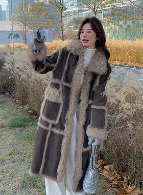 现货  皮毛一体外套 皮草 冬装外套女