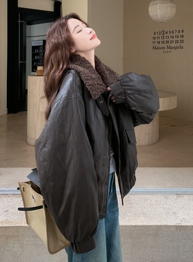 现货 白鸭绒 巴恩风毛领皮羽绒外套 皮毛一体羽绒服 冬装外套女