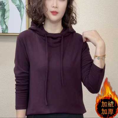 保暖双面德绒卫衣女秋冬