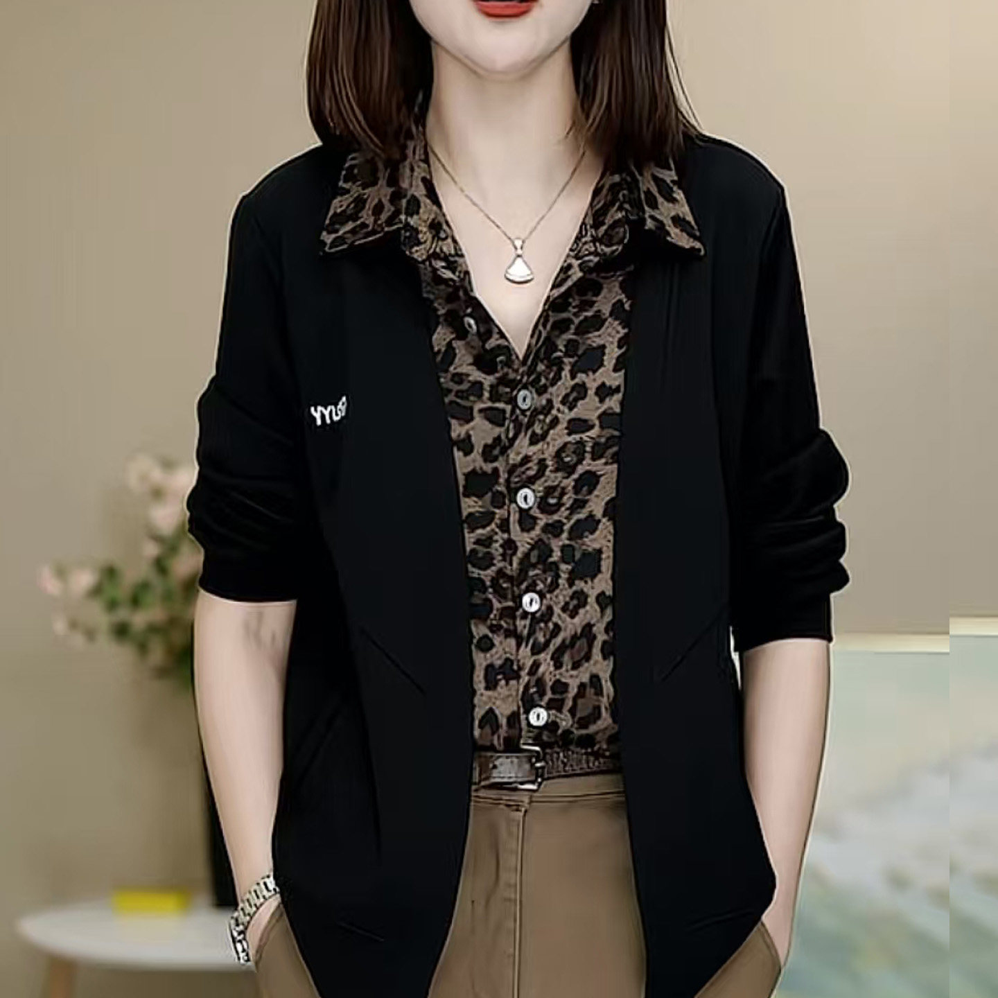 时尚女装polo领长袖打底衫2026秋季新款洋气女士显瘦休闲纯棉衬衫