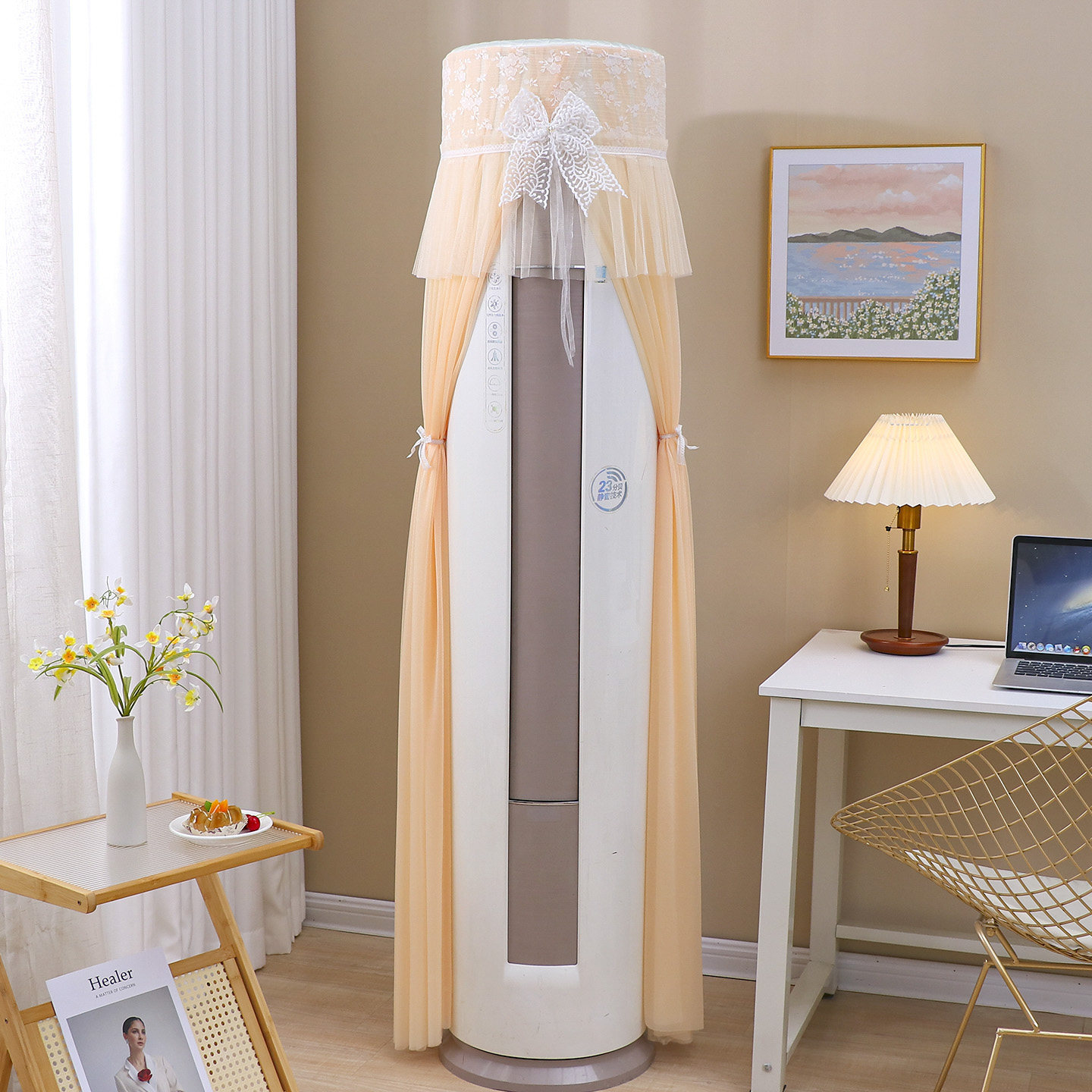 空调罩套柜机圆形圆柱格力客厅美的海尔柜式奥克斯立式空调防尘罩